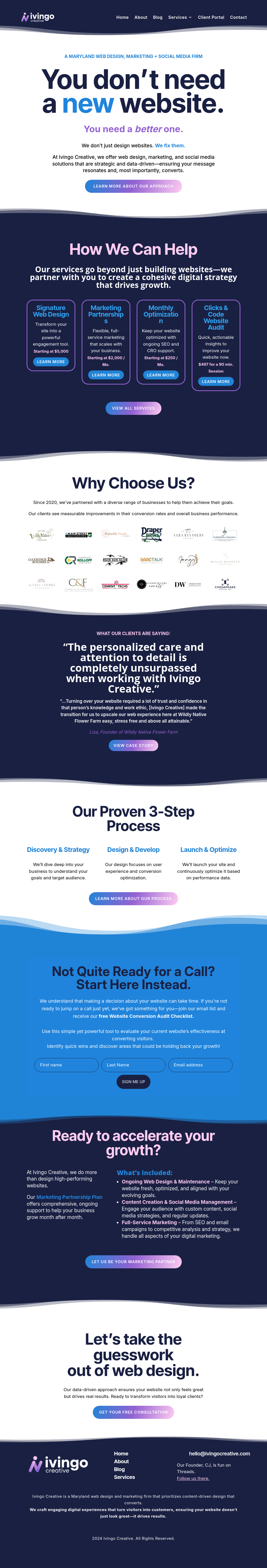 Ivingo Creative's Homepage Screenshot on December 28th, 2024